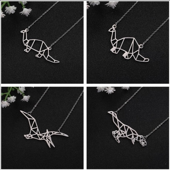 Private Label Jewelry - Stainless steel Origami dinosaur necklace 🦕🦖NWT
